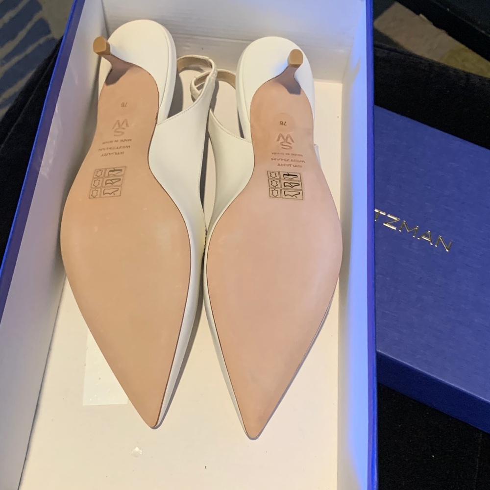 STUART WEITZMAN Eva 50 Slingback 
Color:Cream size 7B Original Box /No dust bag - Picture 3 of 11